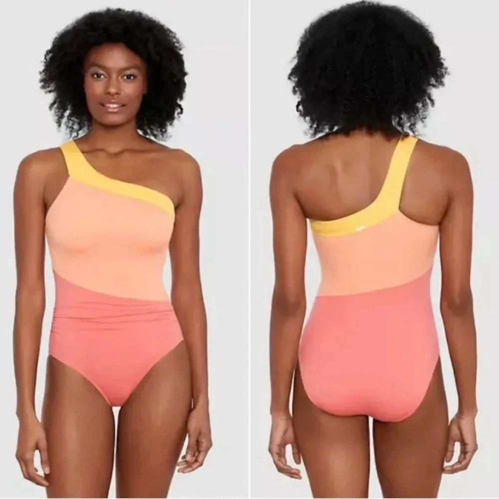 NWOT Women’s Free Fly Color Block 1 Piece 1 Shoulder Swimsuit 3X